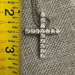 Estate Large Diamond Cross White Gold (Natural Mined Diamonds)